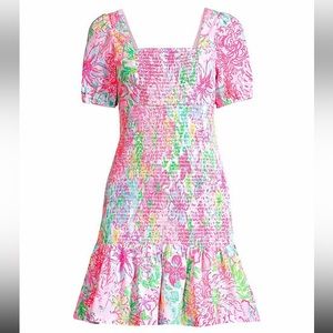 Lilly Pulitzer Evelina bright pink floral dress
